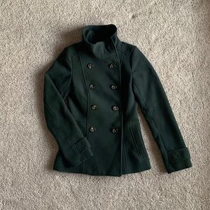 Forest Green Peacoat Coat XS